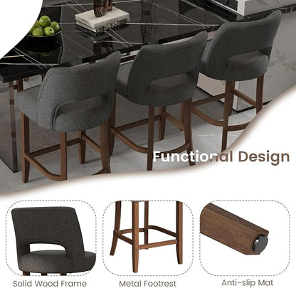 VKNOW Bar Stools Set of 6, Modern Counter Stools - Image 4