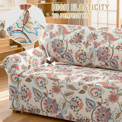 H.VERSAILTEX Floral Pattern Couch Cover Printed Sofa Covers Washable High - Image 6