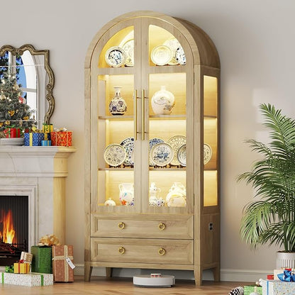 Vlsrka 71" Arched Curio Cabinet - Image 8