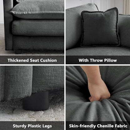 mikibama Luxury Oversized 3 Piece Sofa Set, 2 Pieces of 2 Seater and 1 Piece of - Image 4