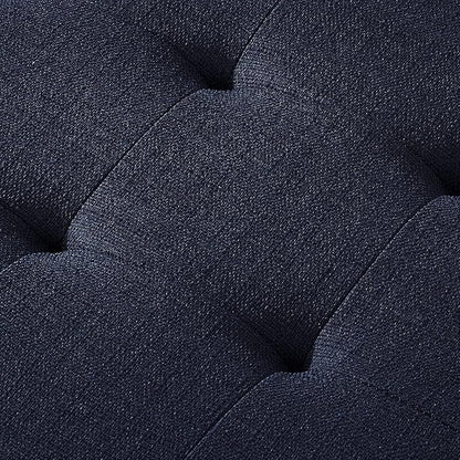 24KF Large Rectangular Upholstered Tufted Linen Fabric Ottoman Bench, Padded - Image 8