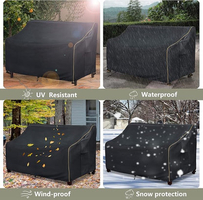Patio 3-Seater Sofa Cover, Outdoor Couch Cover Fits up to 76W x 32.5D x 33H - Image 9