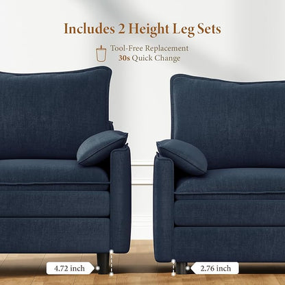 Vesgantti 74" Loveseat Sofa for Living Room, Comfy Cloud Couch Deep Seat - Image 3