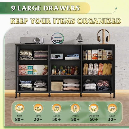 WLIVE 47''W Dresser for Bedroom, 55 inch TV, Wide Chest of Drawers - Image 5