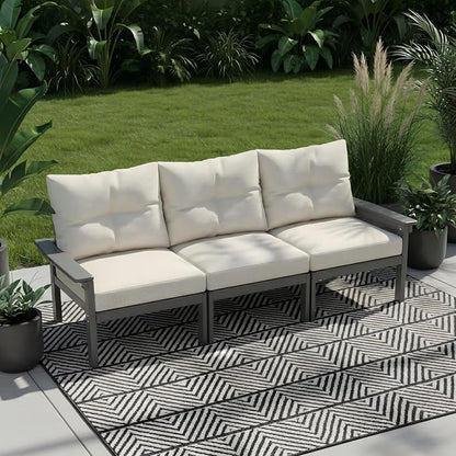 HDPE 4 Piece Patio Furniture Set, All-Weather Outdoor Couch - Image 8