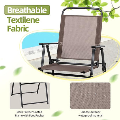 Vongrasig 6 Pieces Folding Patio Dining Set, All Weather Small Metal Outdoor - Image 3