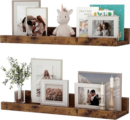Floating Shelves for Wall, 16 inch Wood Floating Shelves Set of 2, Picture by Unknown