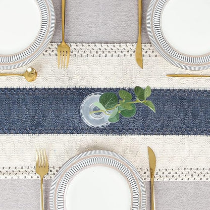 FEXIA Boho Blue Table Runner 36 Inches Long - Image 6