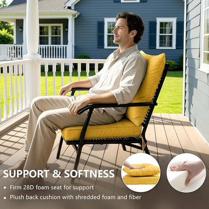 22x22 Inch Patio Chair Cushions Set of 2, Outdoor Furniture Cushions - Image 4