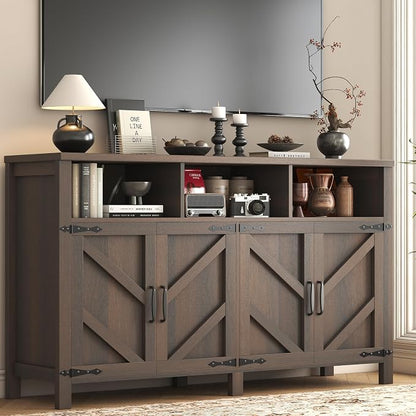 knoworld Buffet Sideboard with Storage Farmhouse with 4 Doors, Dining Room - Image 6