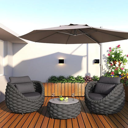 TWT Outdoor Patio Furniture Set, 5 Pieces Aluminum Sectional Sofa, Metal Patio - Image 7