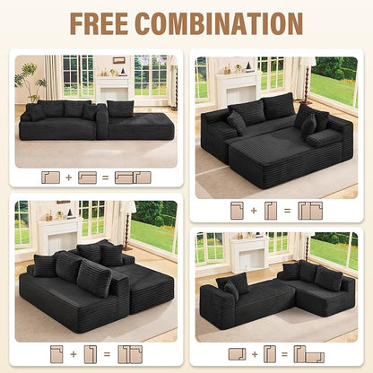 Hobestluk Modular Sectional Sofa Couches L-Shape Couch 3 Seat Modular Sofa - Image 6