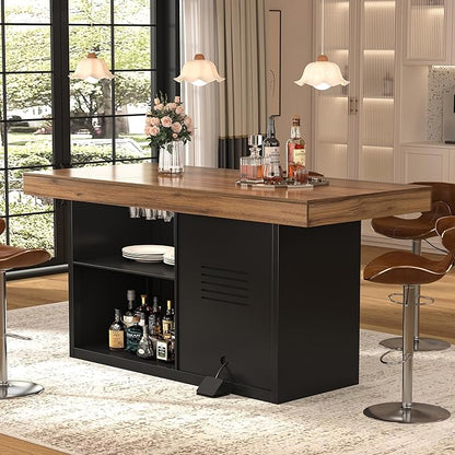 GDLF Bar Height Table with Fridge Space, 41.1" H Counter Height Pub Tall Dining - Image 6