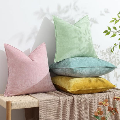 decorUhome Summer Couch Euro Sham Throw Pillow Covers 24x24 Set of 2, - Image 5
