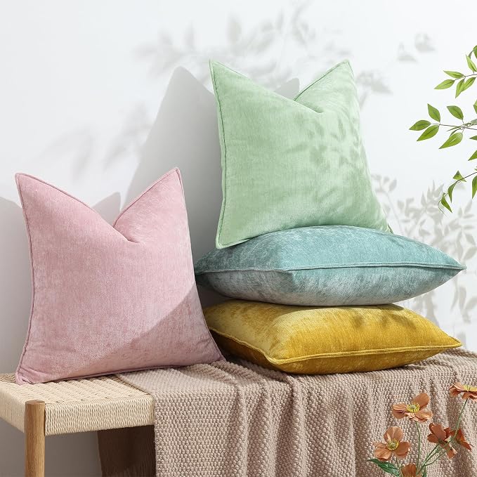 decorUhome Summer Couch Euro Sham Throw Pillow Covers 26x26 Set of 2, - Image 5