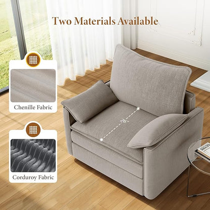 Vesgantti 40" Single Seat Sofa, Comfy Cloud Couch Deep Seat Upholstered Couch - Image 3