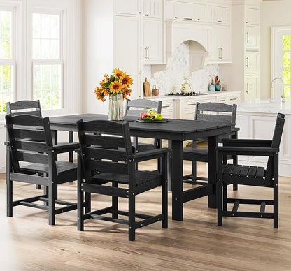 SERWALL Patio Dining Table Sets 5-Piece, Outdoor HDPE Dining Furniture Set - Image 7
