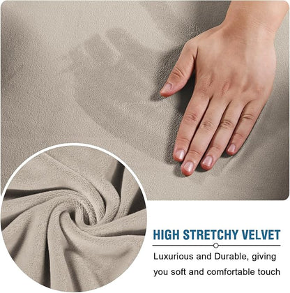 H.VERSAILTEX Modern Velvet Plush 4 Piece High Stretch Sofa Slipcover Furniture - Image 5