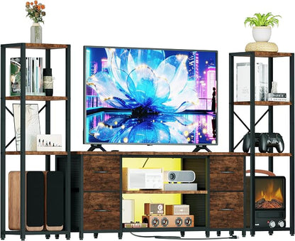 LED TV Stand Bookshelf Combo - Image 9