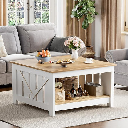FABATO Lift Top Coffee Table, 31.5" Farmhouse Coffee Tables - Image 3