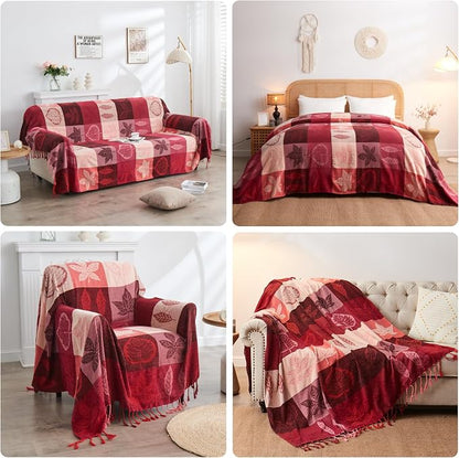 Bohemian Chenille Jacquard Tassel Throws - Image 4
