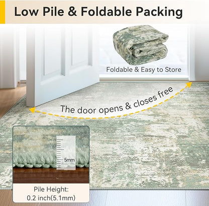 RELEANY Washable Area Rugs 4'x6' Non-Slip Modern Abstract Soft - Image 6