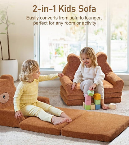 little dove Extra Wide Soft Toddler Couch Fold Out, Comfy Toddler Chair - Image 3