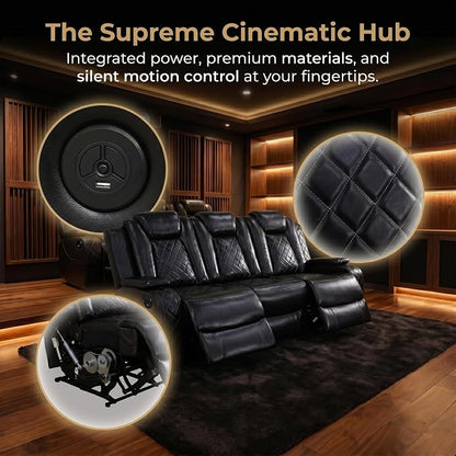 4-Piece Leather Power Recliner Sofa Set - Image 4