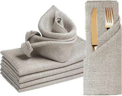 BALCONY & FALCON Cloth Napkins Set of 6 Washable Linen Napkins Absorbent by BALCONYFALCON