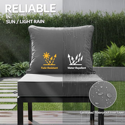 19x19 Inch Patio Chair Cushions Set of 2, Outdoor Furniture Cushions - Image 3