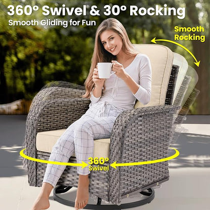 ovios 8 Pieces Patio Furniture Set, Outdoor Wicker Sofa Couch - Image 2