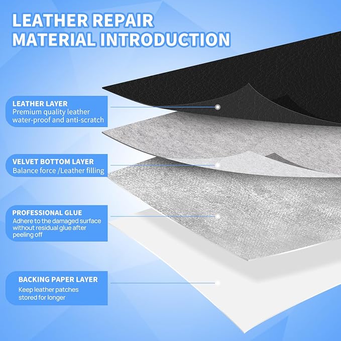 Leather Repair Patches, 35X79 Inch Self-Adhesive Leather Repair Tape, Stretch - Image 3