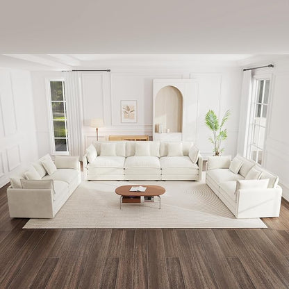 mikibama Luxury Oversized 3 Piece Sofa Set, 2 Pieces of 2 Seater and 1 Piece of - Image 6