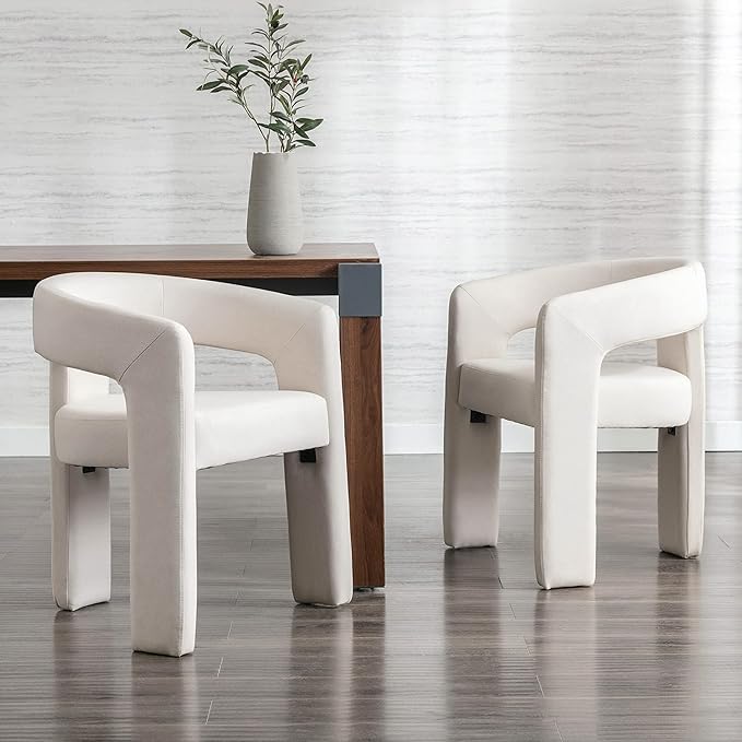 RIVOVA Modern Barrel Dining Chairs Set of 6, Velvet Upholstered Accent Side - Image 7