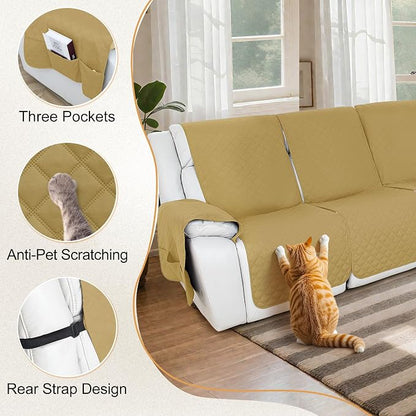HDCAXKJ Reclining Sectional Couch Covers L Shape Recliner Sofa Middle Console - Image 4