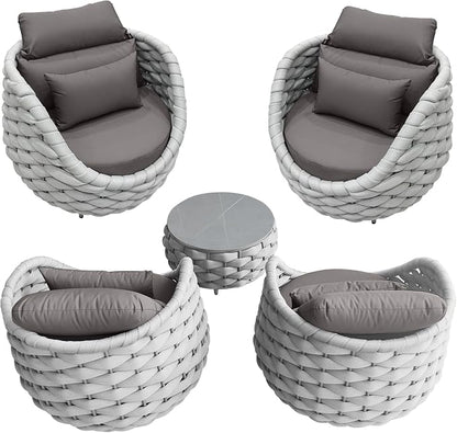 TWT 5-Piece Aluminum Patio Furniture Set, Outdoor Armchairs - Image 7