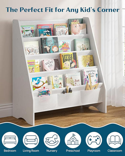SEIRIONE Sturdy Kids Bookshelf, 4-Tier Book Shelf - Image 6