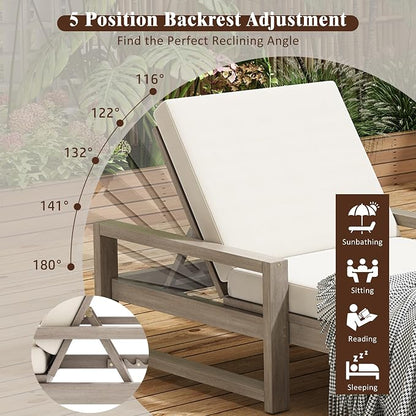 Outdoor Chaise Lounge Chair Set of 4, Patio Chaise Lounge Recliner - Image 8