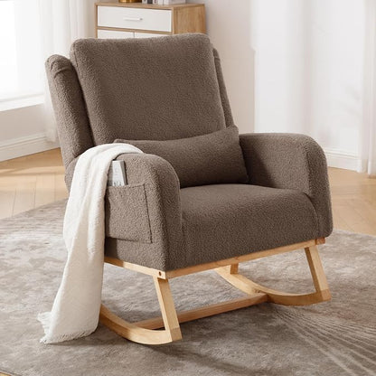 HCHAIRH Rocking Chair Nursery, Teddy Nursing Rocking Chairs, Upholstered - Image 9