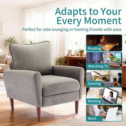 OLIXIS Comfy Accent Chair for Living Room Bedroom and Waiting Room, Upholstered - Image 4