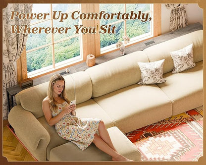 SUPERJARE Sofa Table with 2 Power Outlets and USB-C Ports, 5.9 Inch Narrow - Image 7