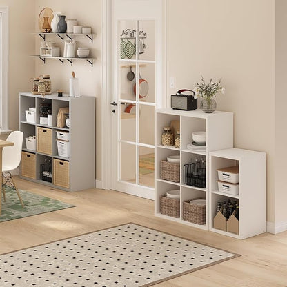 Furinno Cubicle Open Back Decorative Cube Storage Organizer, Light Grey - Image 6