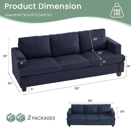 YOUDENOVA 2 Piece Set Comfy Sofa Couch, 3 Seater & Loveseat Sofa - Image 3