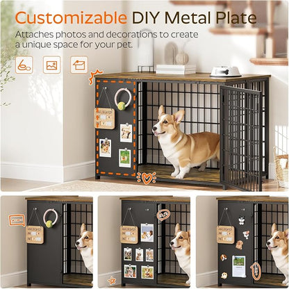 YATINEY Foldable Dog Crate Furniture, Dog Crate - Image 4