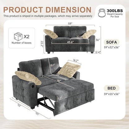 Hanherry 59" Loveseat Couch - Image 2