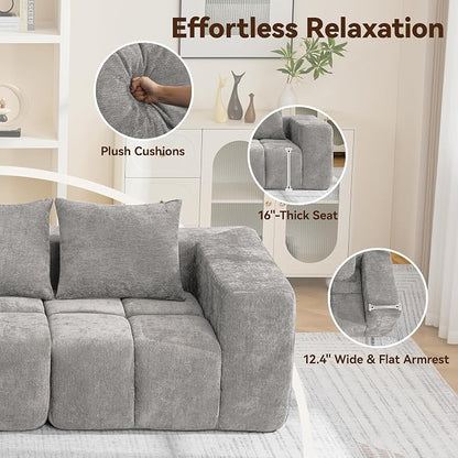 160" Oversized 6 Seater Boneless Couch, Comfy Cloud Modular Sectional Sofa - Image 5