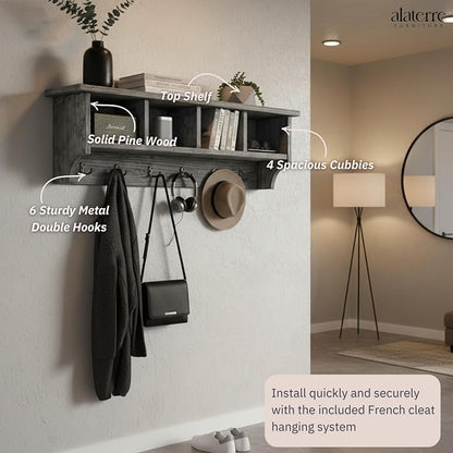 Alaterre Furniture Pomona Entryway Coat Rack – Rustic Farmhouse 48-Inch - Image 5