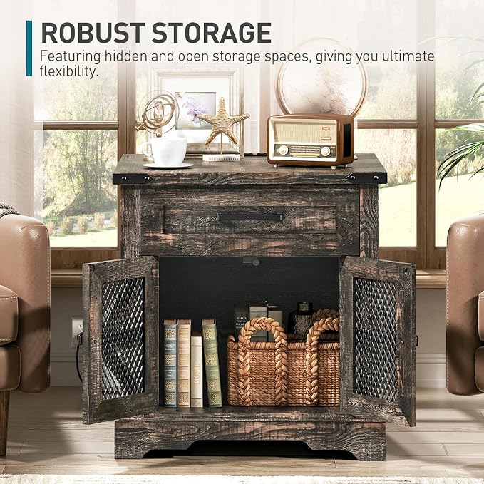 RALGEND Farmhouse End Table Set of 2, Large End Table - Image 7