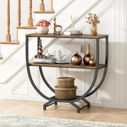 GILLAS 3 Tier Console Tables, Sofa Table Behind Couch, Industrial Entryway - Image 7