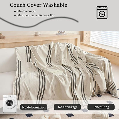 DREAMINGO Couch Cover Reversible Chenille 3 Seat Sofa Covers - Image 6